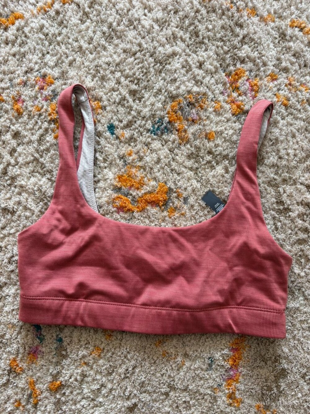 Vuori Rib Crop Tank Top Sports Bra - Rosewood